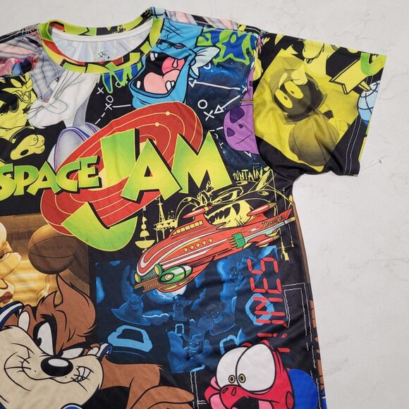 SPACE JAM Double-Sided Bright Colors Non Fading T Shirt RETRO 90s Movie Version - Picture 5 of 9